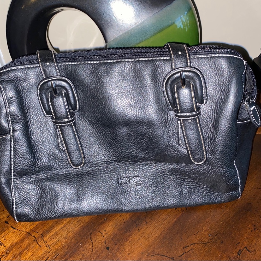 NWOT Kasper Vintage Two Strap Genuine Leather Handbag